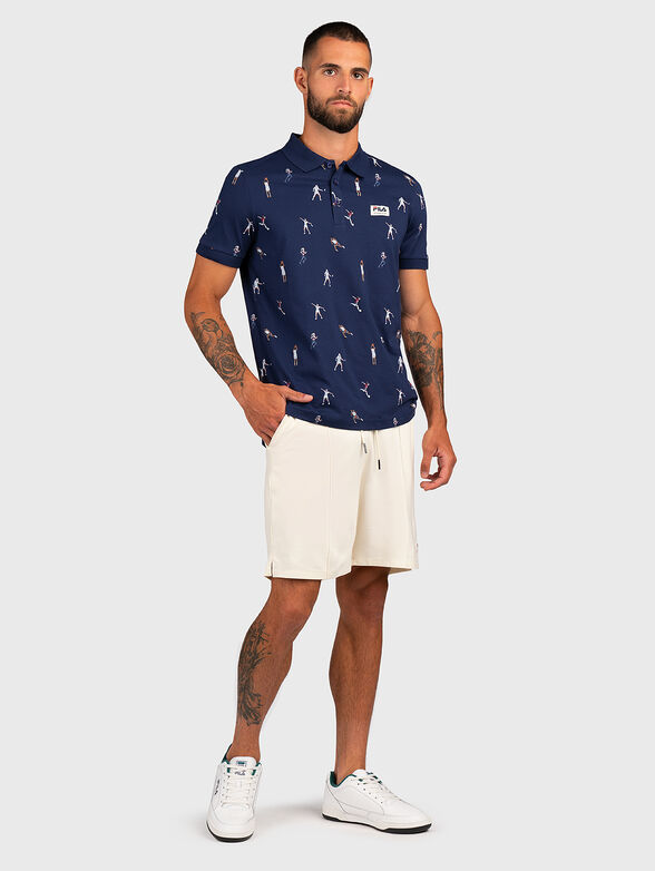 TARBES AOP polo shirt with print in dark blue - 2
