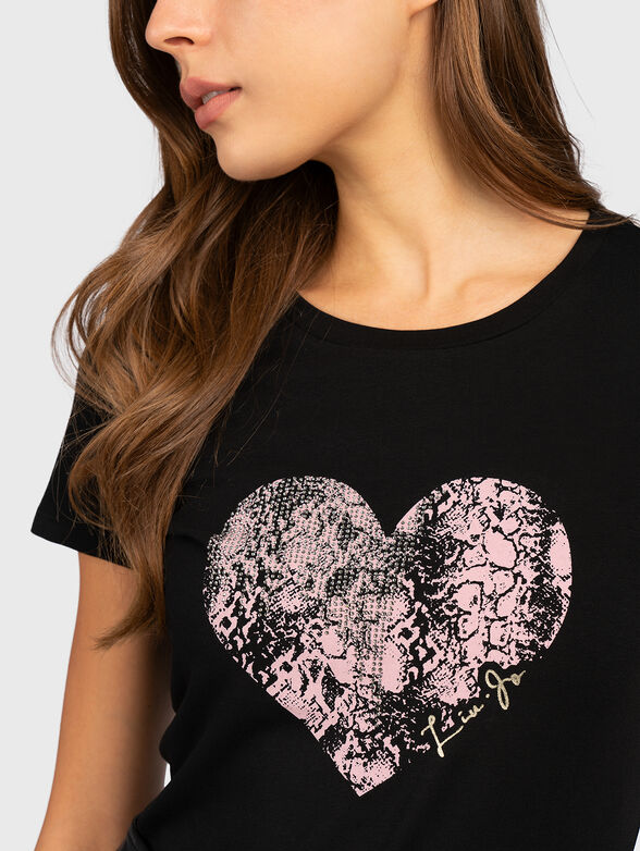 T-shirt with contrasting print  - 4