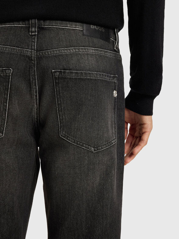 Jeans with washed effect and logo - 3