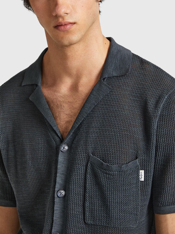 MAYER dark grey shirt with accent pockets - 4