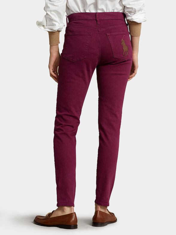 Purple jeans with logo patch - 2
