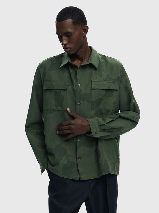 Риза с камуфлажен принт - 1