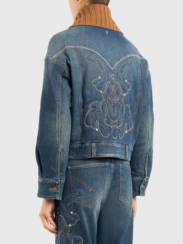 Denim jacket with embroidery and studs - 3