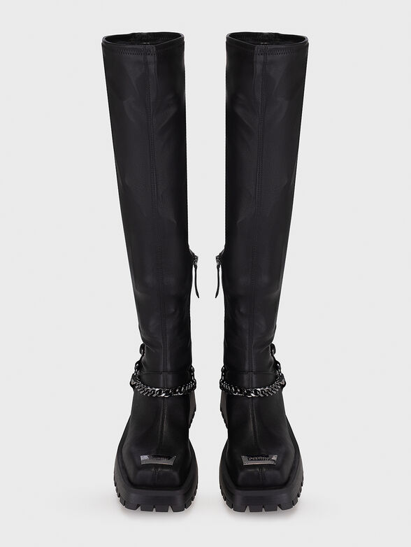 Eco leather boots with metal accent - 6