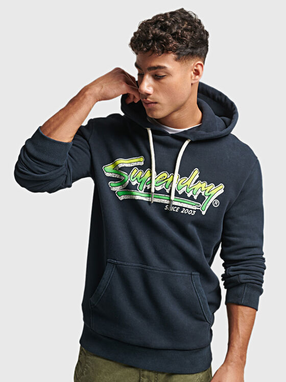 Dark blue hooded sweatshirt  - 1