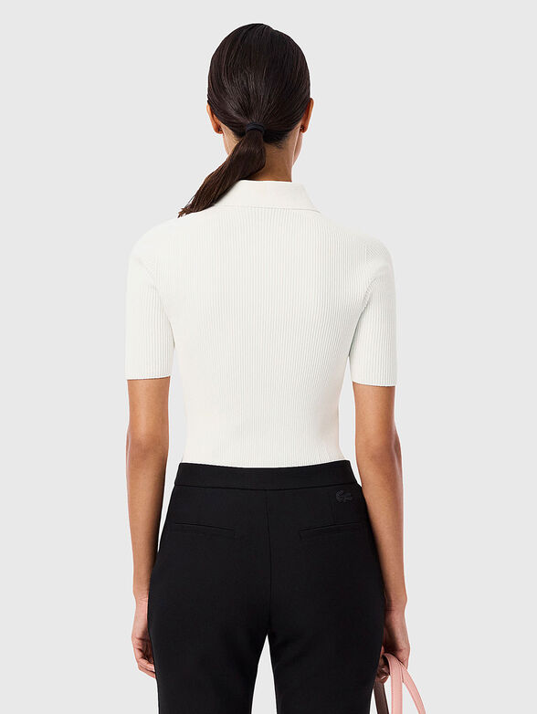 Knitted polo shirt in black  - 3