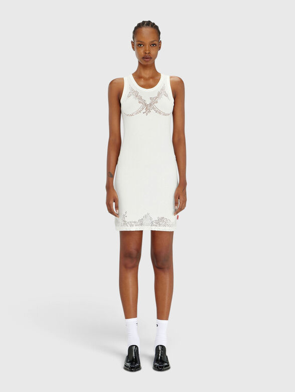 Mini dress with a lace-like effect - 1