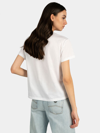 Black cotton t-shirt with print and logo embroidery - 3