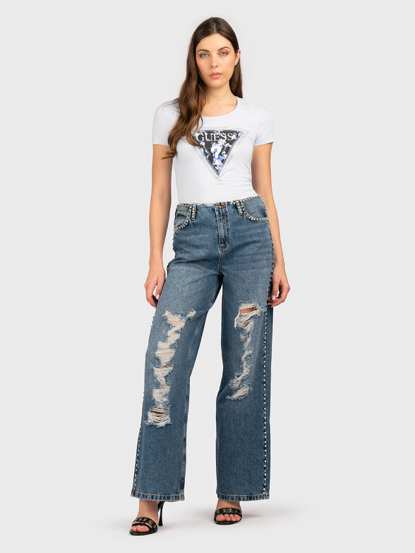 Cotton T-shirt with floral print - 2