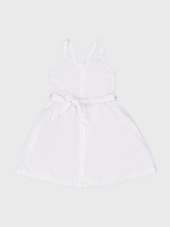 White dress from linen blend - 1