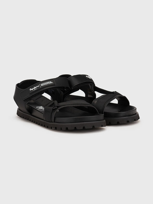 Black sandals with textile details - 2