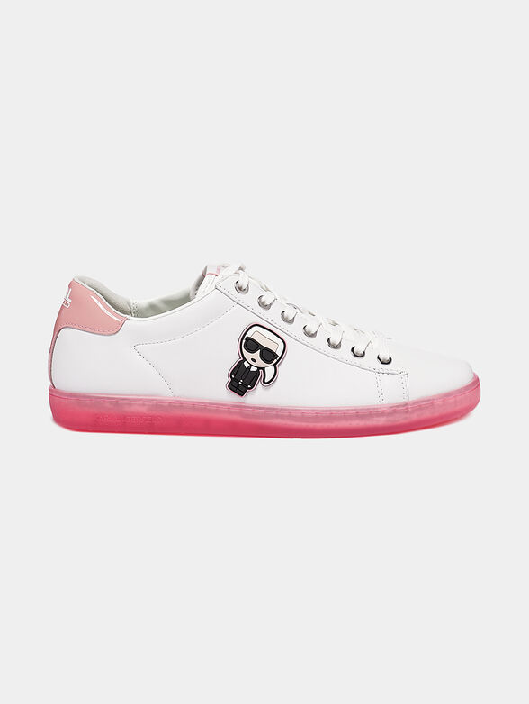 White sneakers with pink details - 1