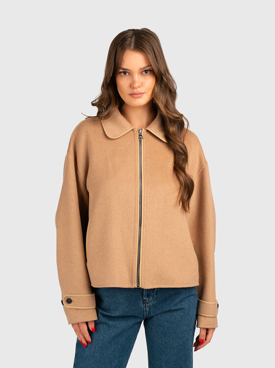 Късо палто от вълнен бленд - 1