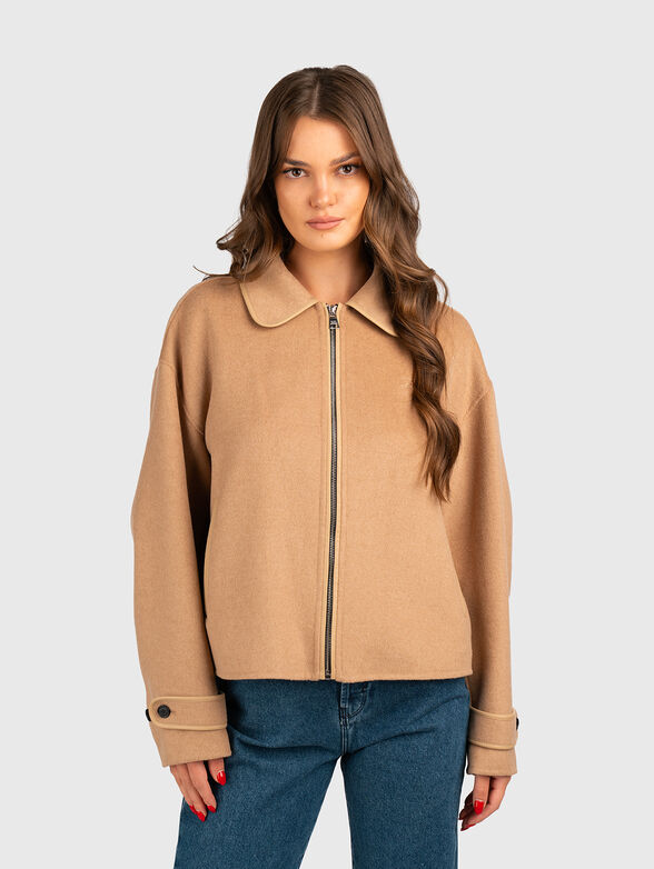 Short wool blend coat - 1