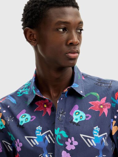 Dark blue shirt with print - 4