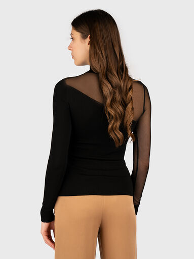 Blouse with sheer effect and logo - 3