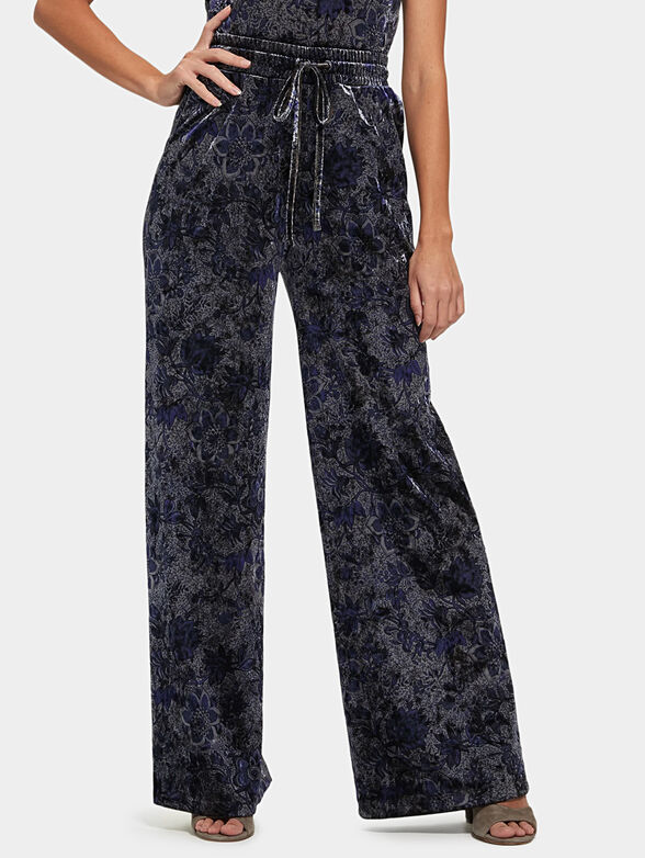 JADE velvet trousers with wide legs - 1