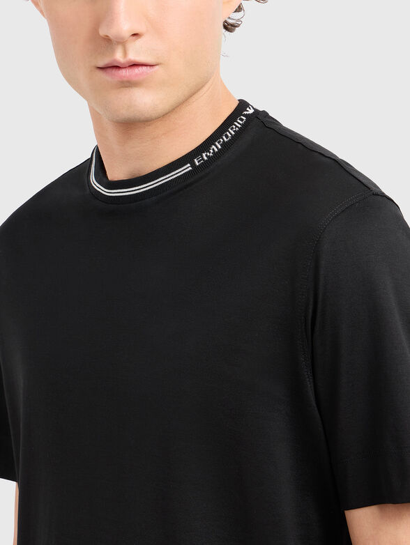 T-shirt with oval neckline and logo - 4