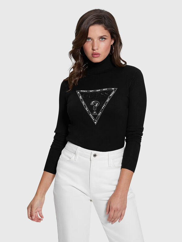 Sweater with polo collar and contrast logo - 4