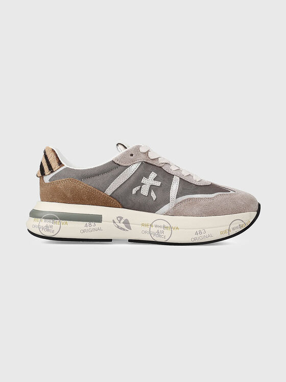Suede and textile sports shoes - 1