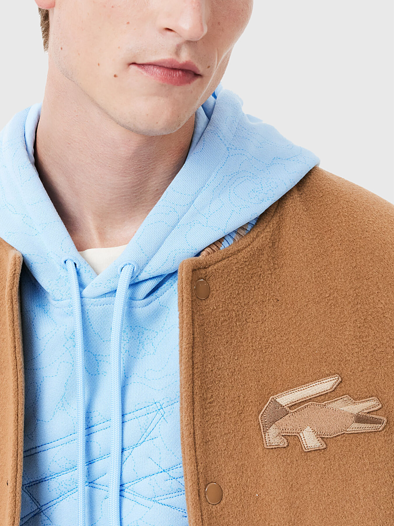LACOSTE MA-1スタイルジャケット ベージュ FR 48 / US S Bomber jacket with logo brand LACOSTE — Globalbrandsstore.com/en