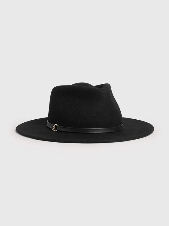 Wool and leather fedora hat - 1