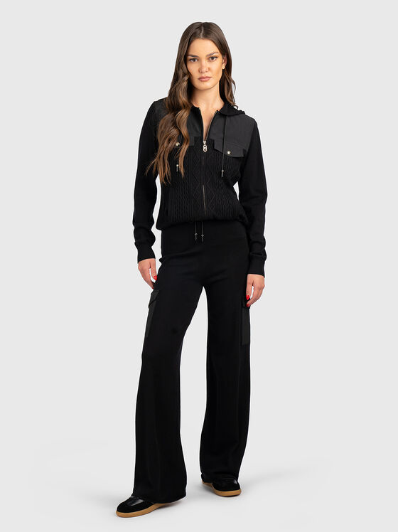 Cardigan with contrasting textures  - 2