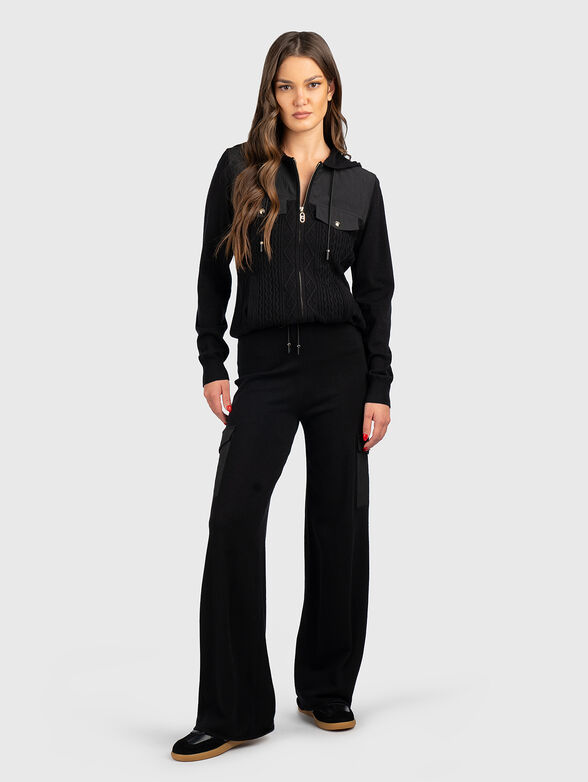 Cardigan with contrasting textures  - 2