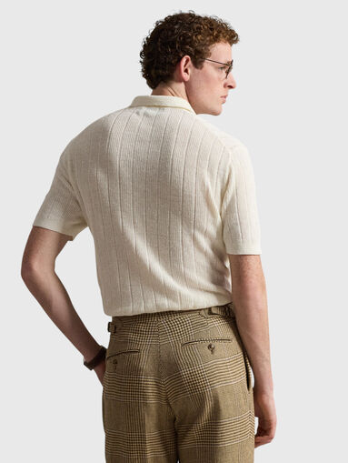Short-sleeved linen polo shirt - 3
