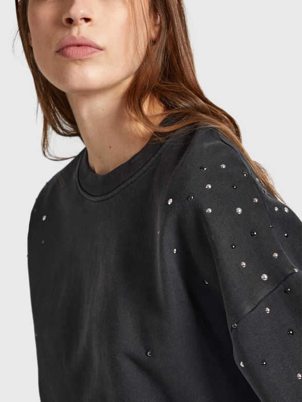 CAROLINE black sweatshirt with eyelets - 4