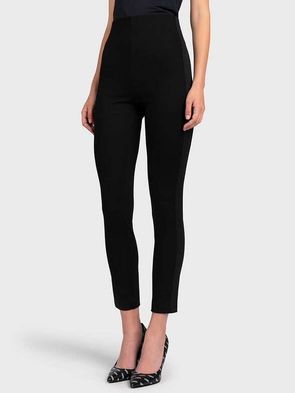 Black pants with logo branding - 1