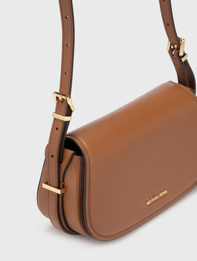 Leather crossbody bag with logo - 4