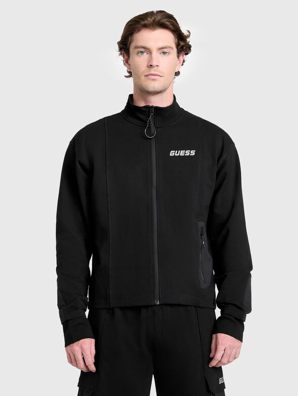 Black sweatshirt with zip - 1