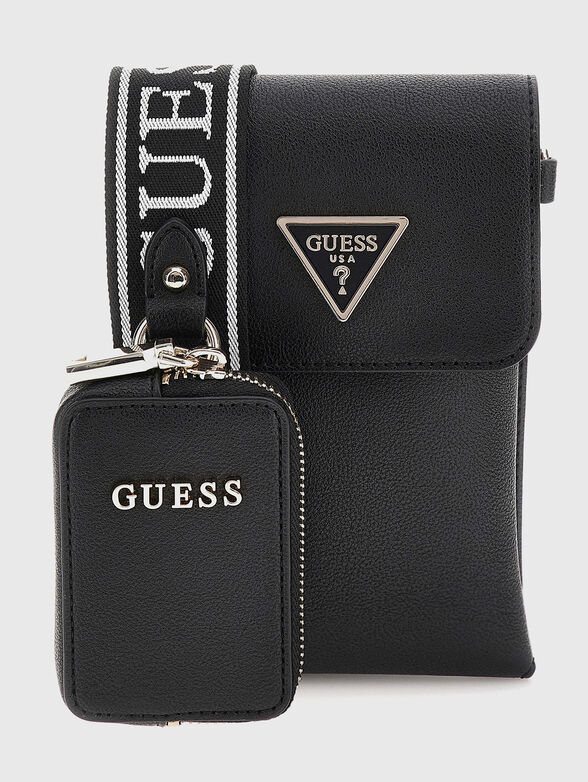 Small crossbody bag with purse in black color - 1