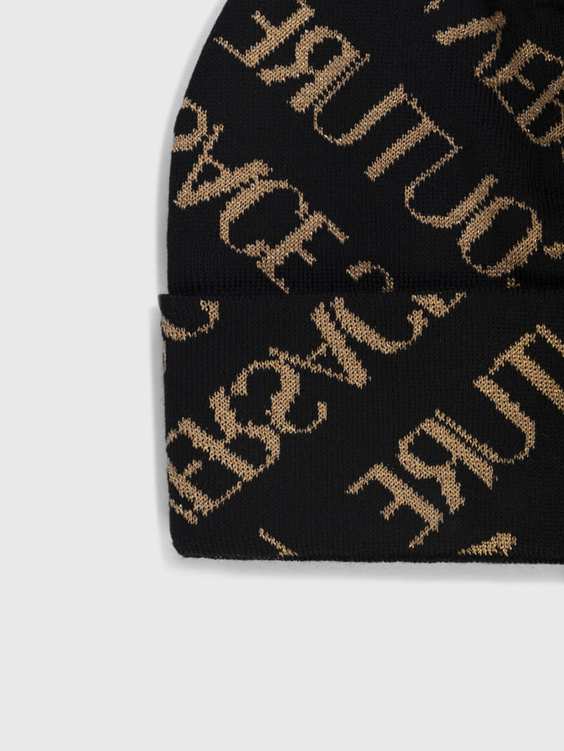 Wool blend hat with logo print - 2