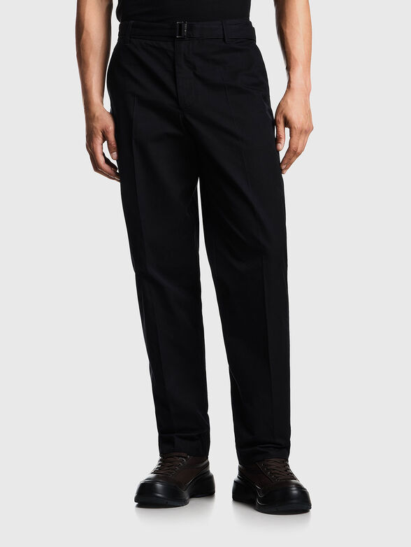 Cotton trousers with belt - 1