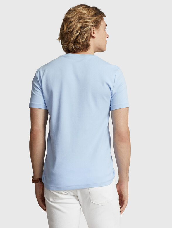 Light blue cotton T-shirt with embroidery - 3