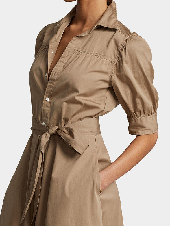 Cotton dress with belt - 3
