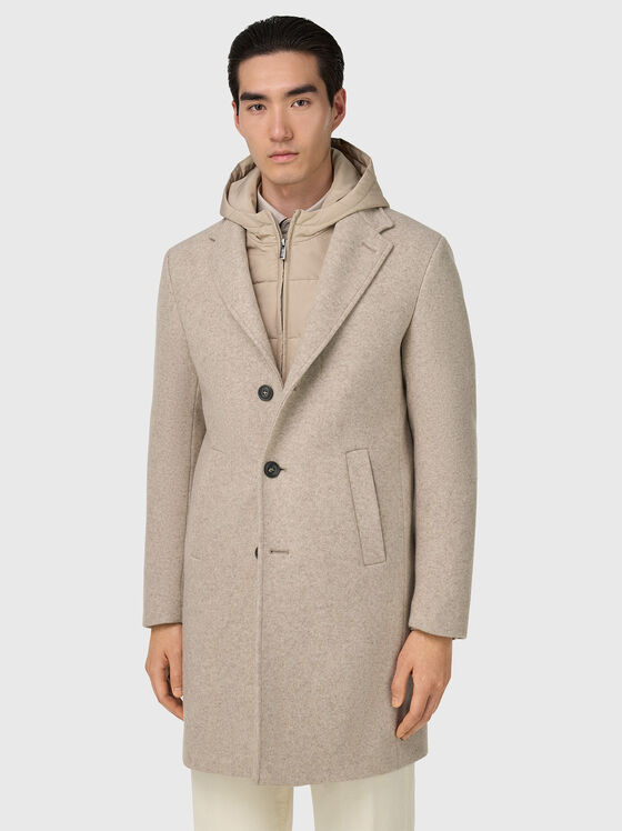 Палто от вълнен бленд със сваляща се подплата - 1