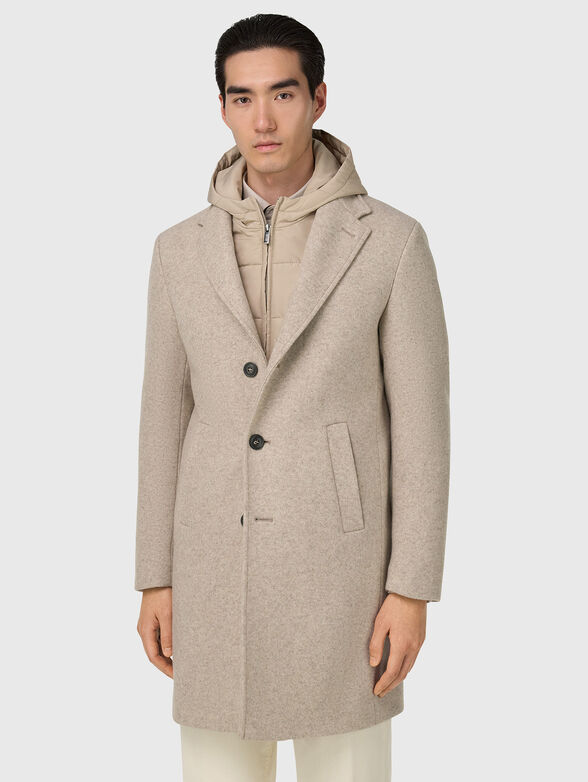 Wool blend coat with removable lining - 1