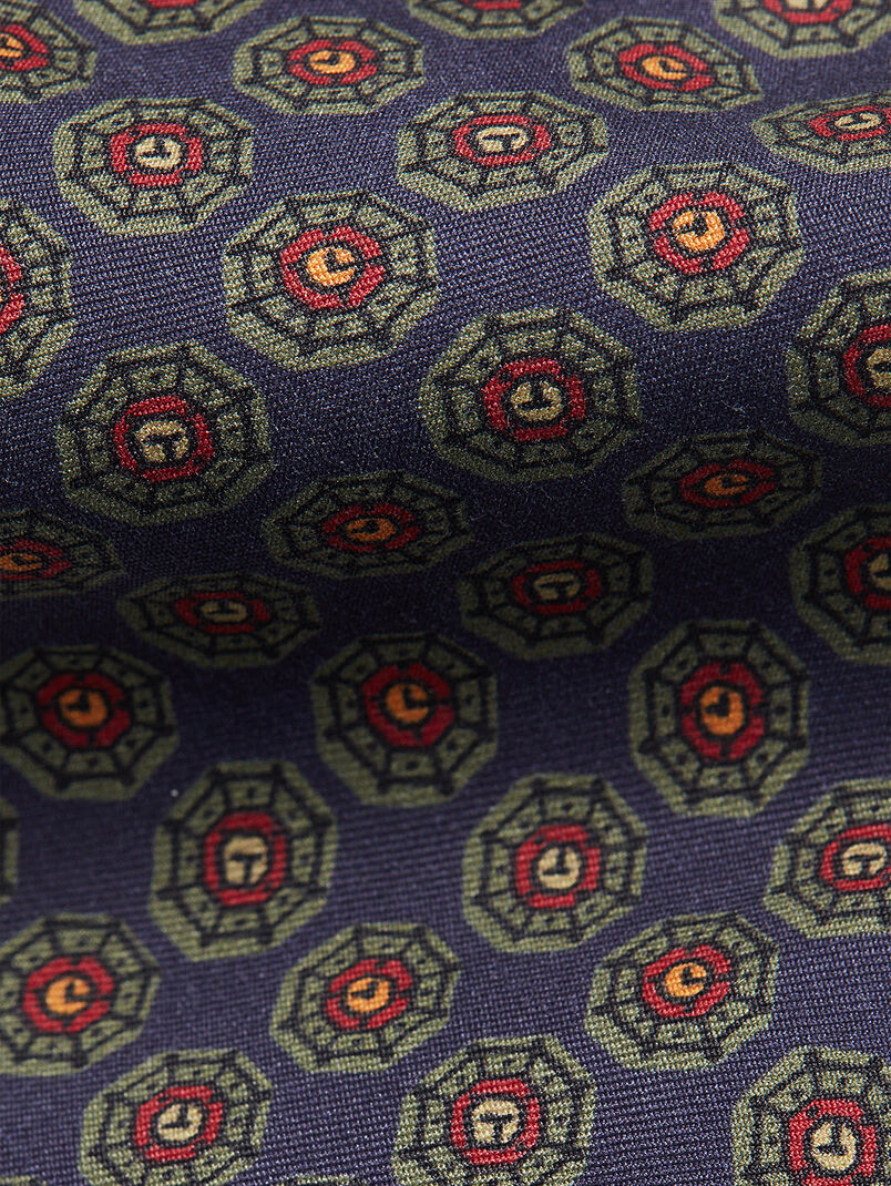 Silk tie with multicolor pattern - 3