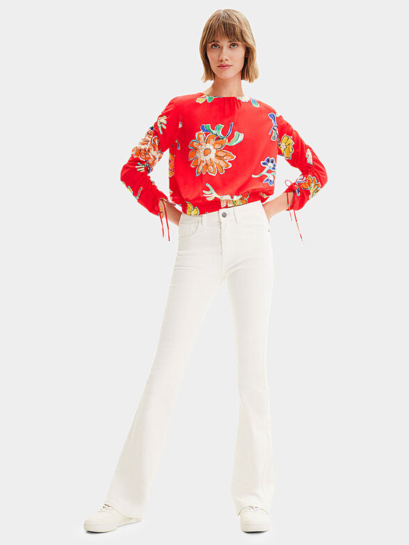 LANDI long sleeve blouse with floral motifs - 2