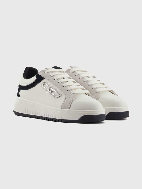 Leather sneakers with logo - 2