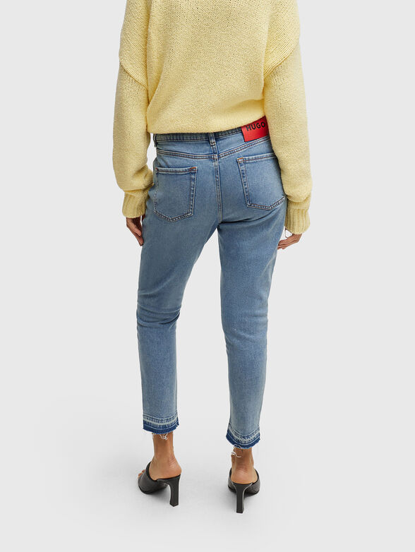 Blue slim jeans with contrast hem - 2