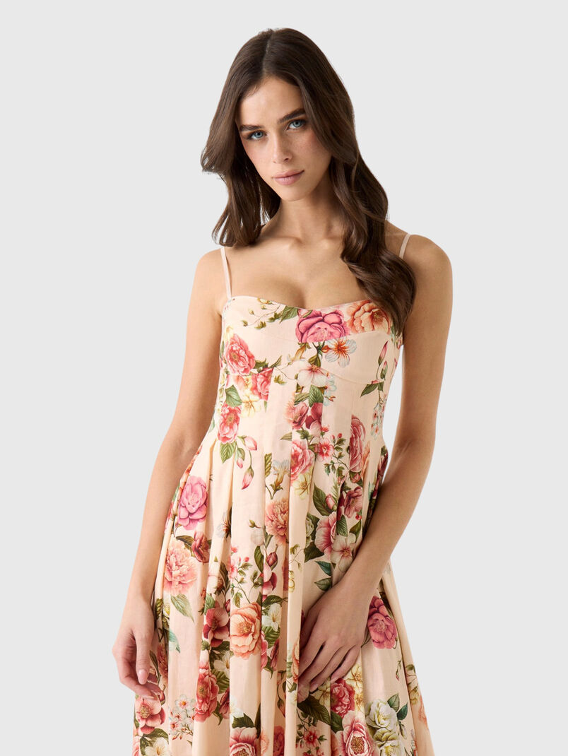 Floral print dress made from linen blend - 3