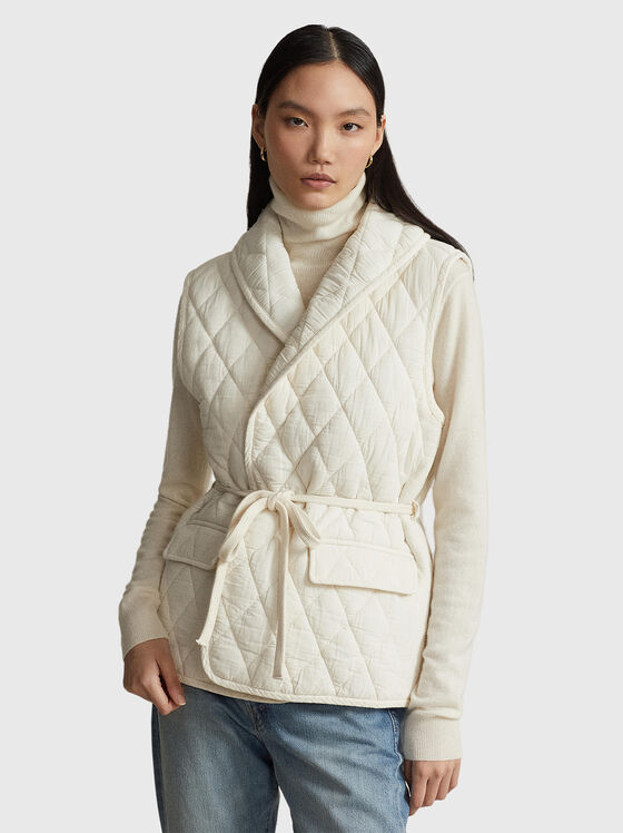 Vest with belt and quilted effect - 1