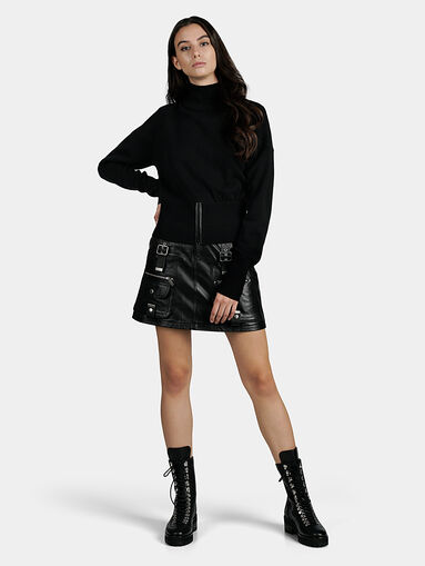 Black leather skirt - 5