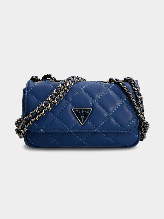 Синя чанта CESSILY с метално лого - 1