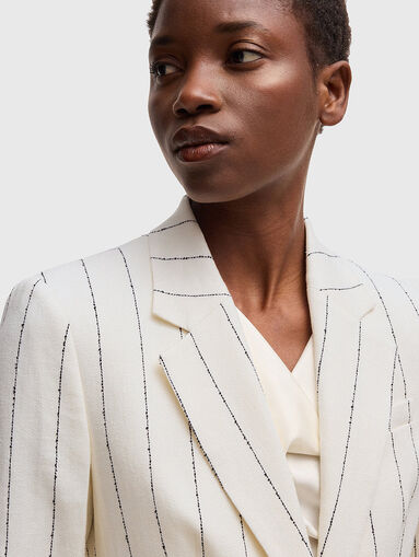 Linen slim blazer - 4