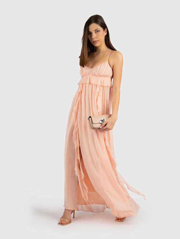 Maxi georgette dress with ruffles - 6
